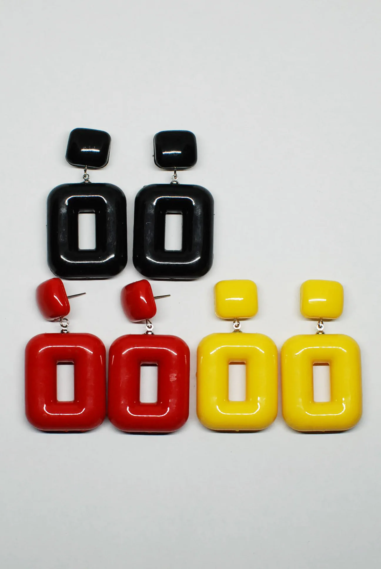 90's Chunky Rectangles Plastic Drop Earrings
