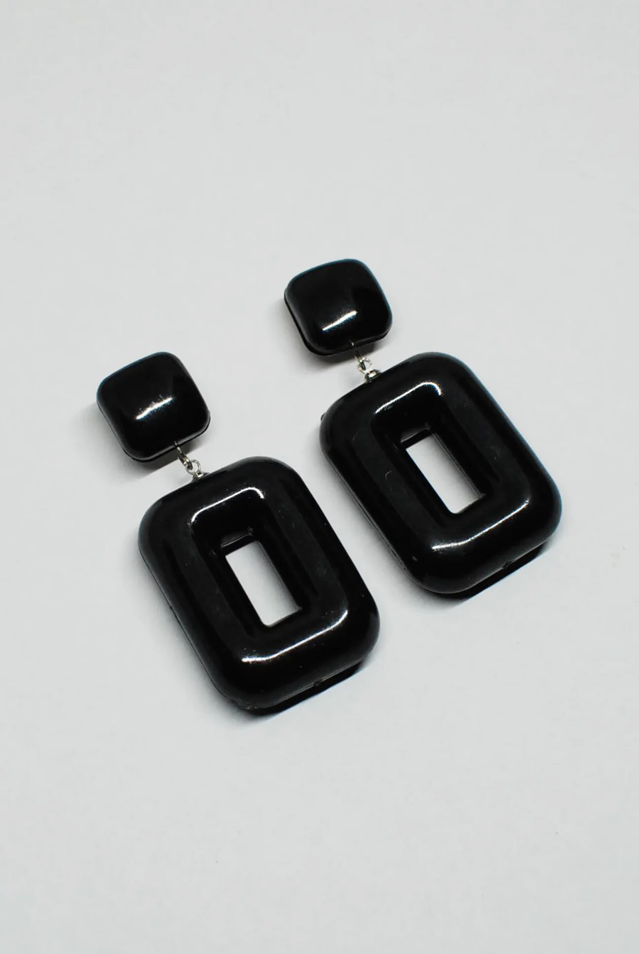 90's Chunky Rectangles Plastic Drop Earrings - Image 4