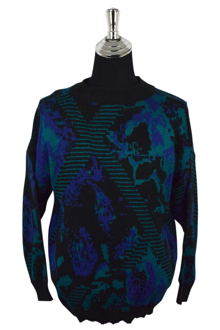 90s Permit Brand Abstract Knitted Jumper