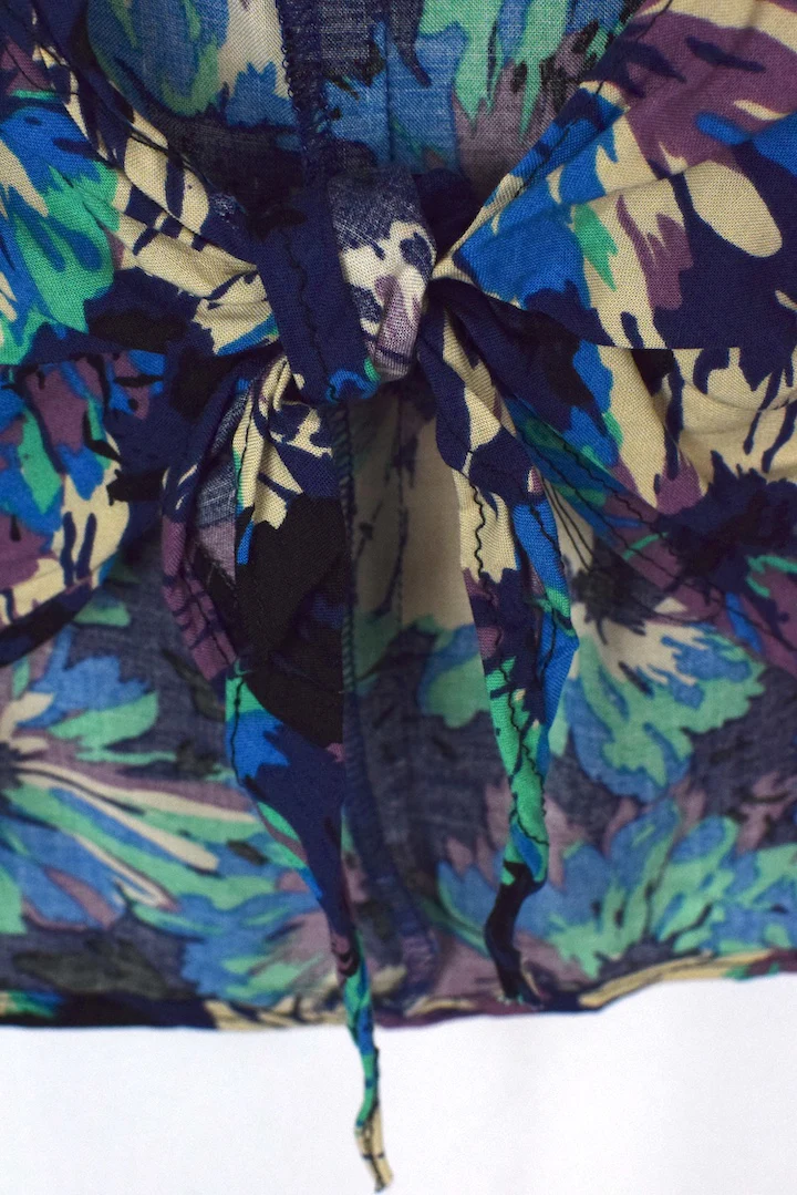 Reworked Floral Print Tie Up Top - Image 5
