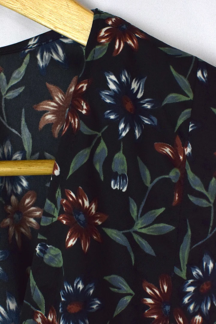 Reworked Floral Print Tie Up Top - Image 2