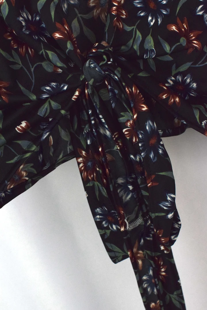Reworked Floral Print Tie Up Top - Image 4