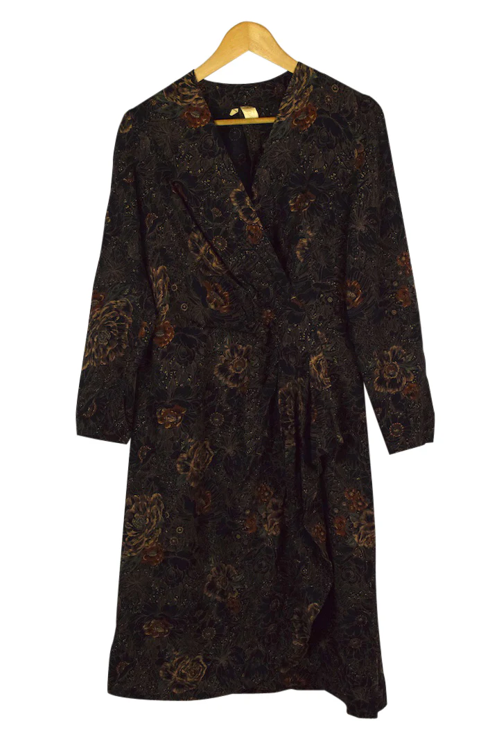 Black Floral Print Dress