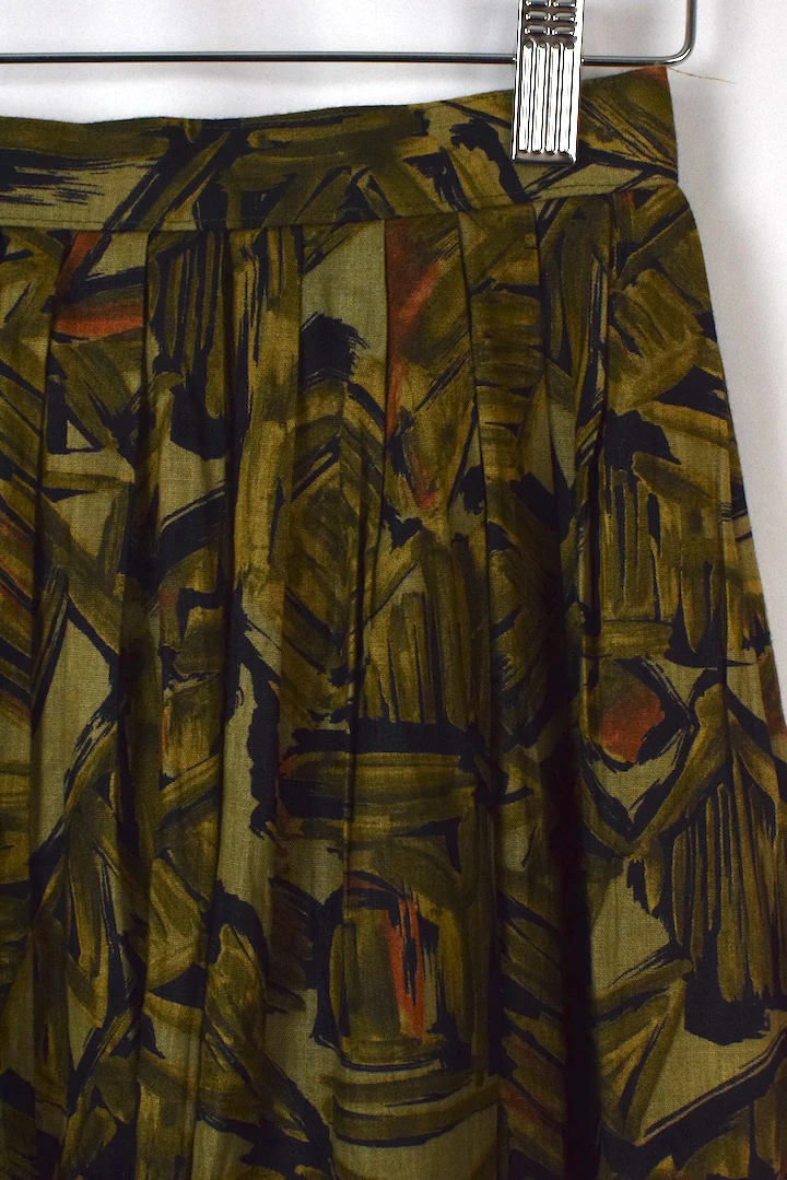Green Abstract Print Skirt - Image 2