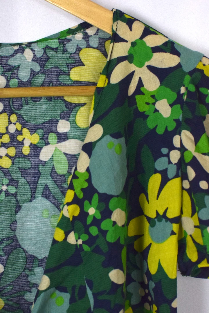 Reworked Abstract Floral Print Tie-Up Top - Image 2