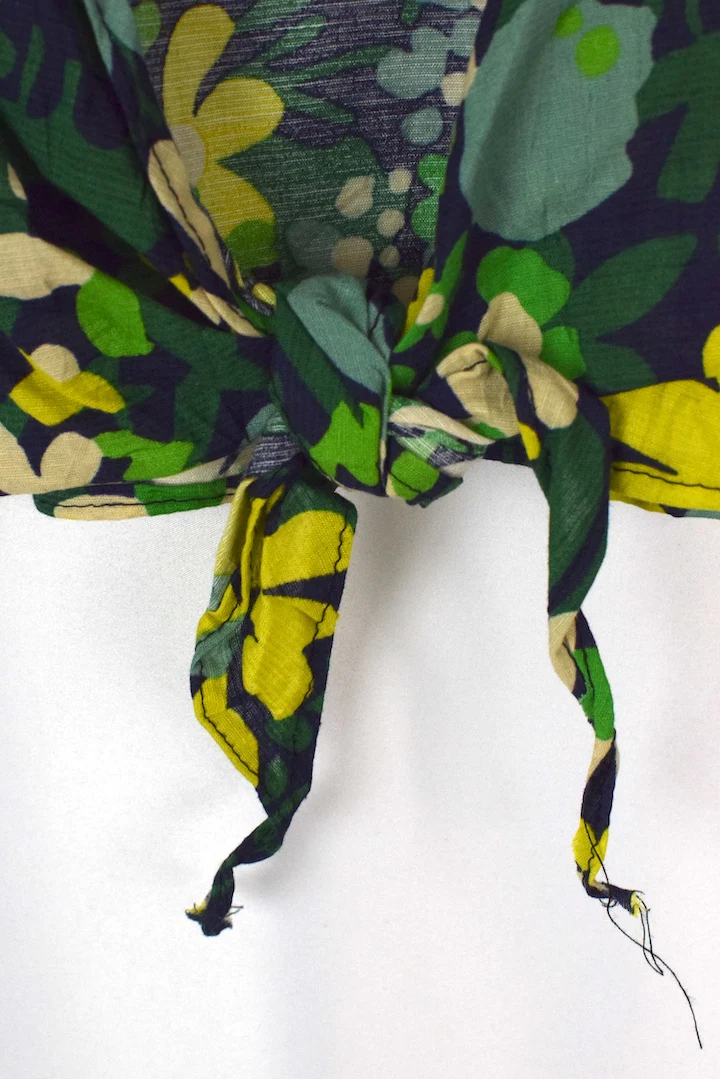 Reworked Abstract Floral Print Tie-Up Top - Image 3