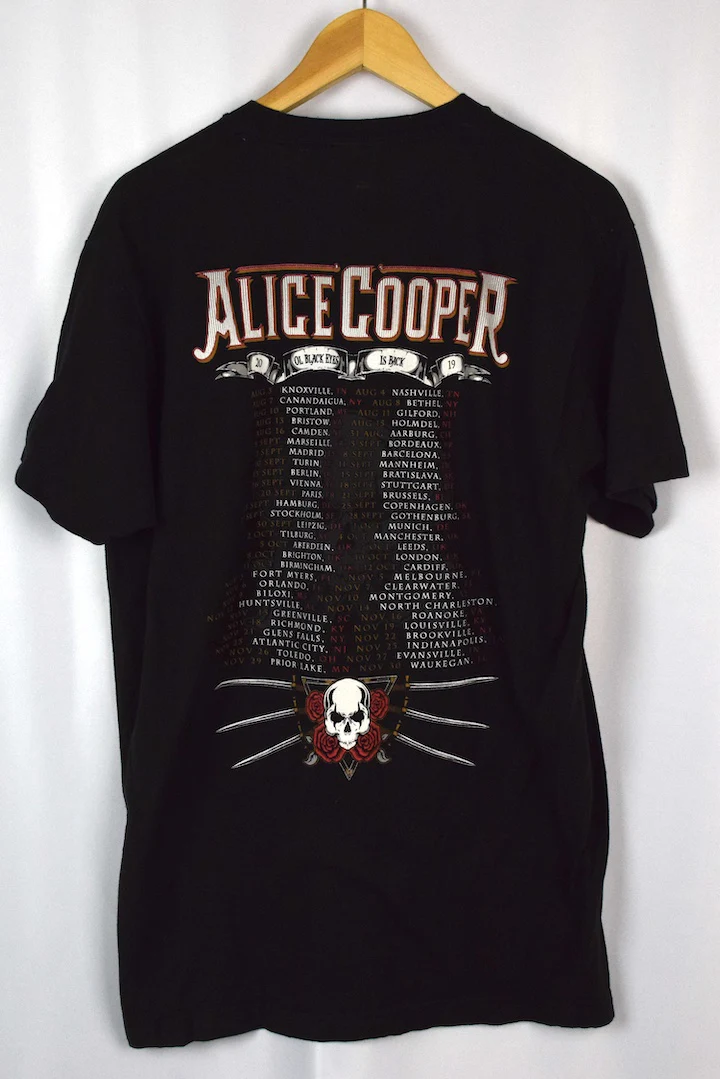 2019 Alice Cooper Ol Black Eyes Tour T-shirt - Image 4