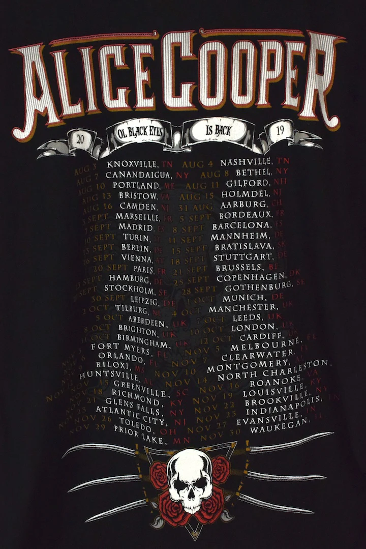 2019 Alice Cooper Ol Black Eyes Tour T-shirt - Image 6