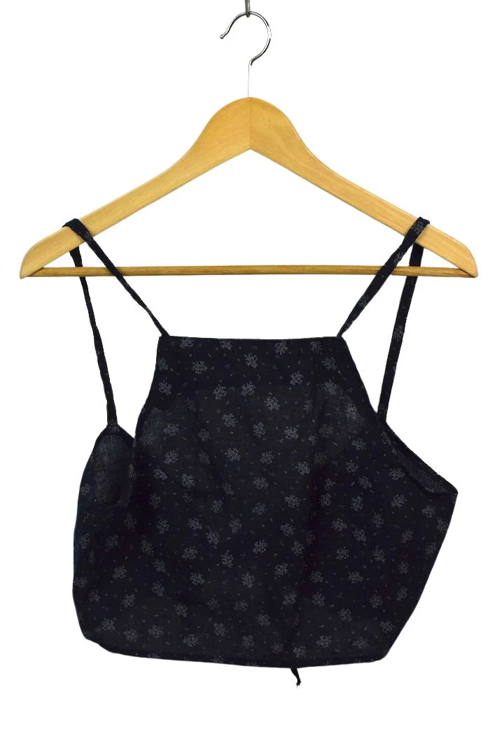 Reworked Floral Print Tie Up Top