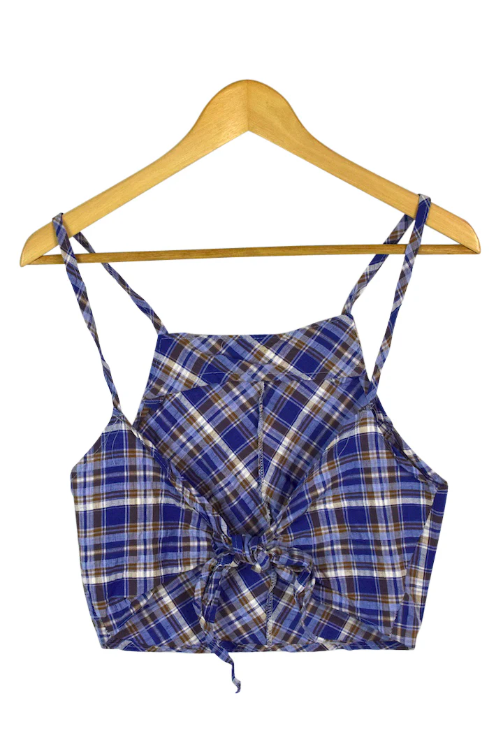 Reworked Checkered Tie Up Top - Image 3
