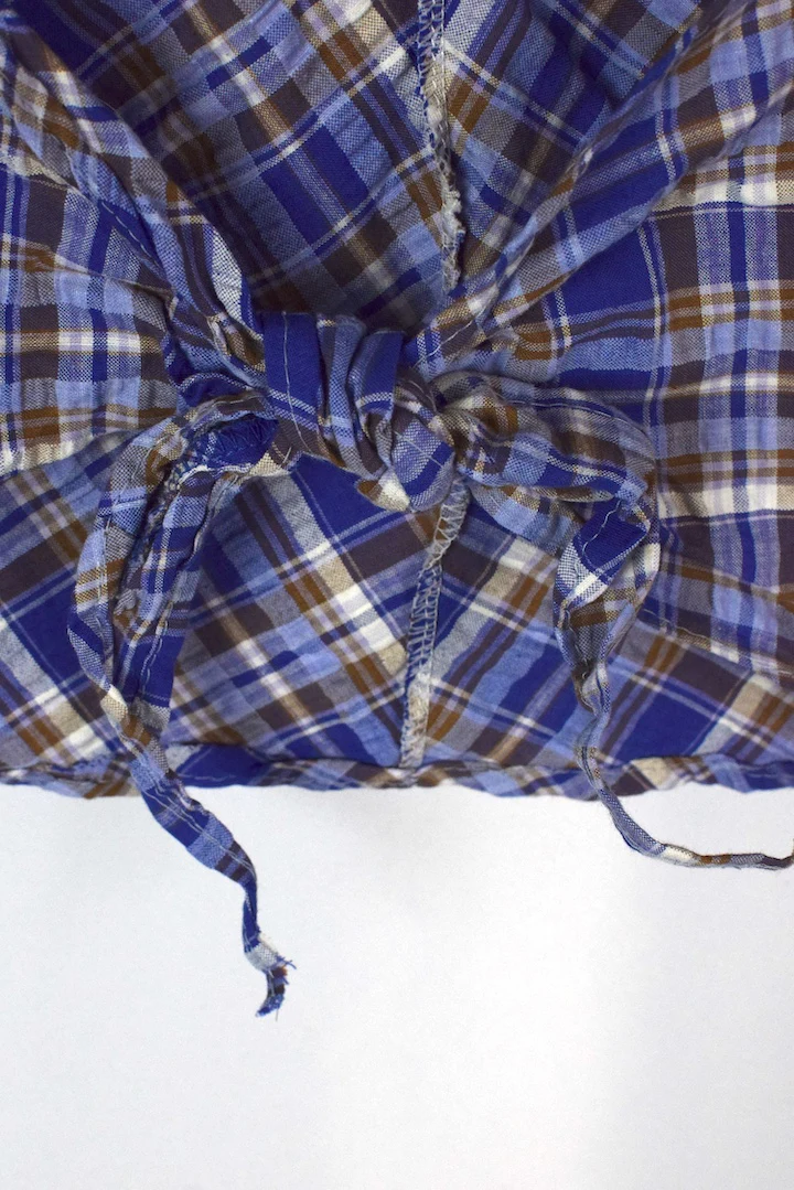 Reworked Checkered Tie Up Top - Image 4