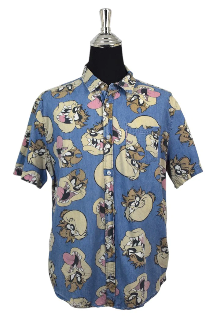 2017 Tasmanian Devil Looney Tunes Denim Shirt