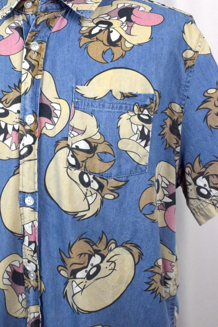 2017 Tasmanian Devil Looney Tunes Denim Shirt - Image 2