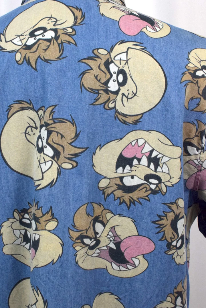 2017 Tasmanian Devil Looney Tunes Denim Shirt - Image 3