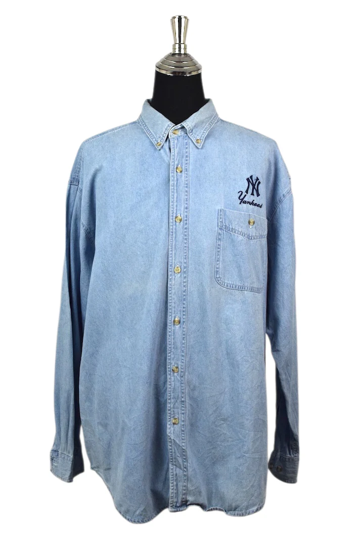 90s New York Yankees MLB Denim Shirt