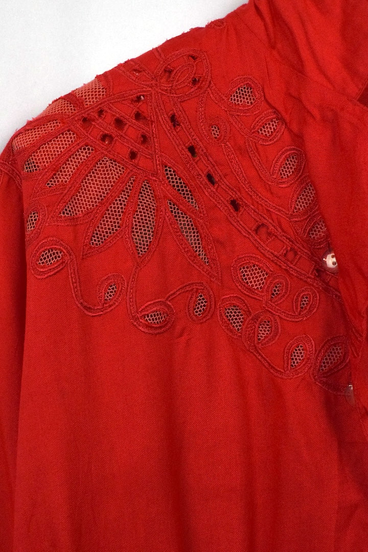 80s Red Blouse - Image 2
