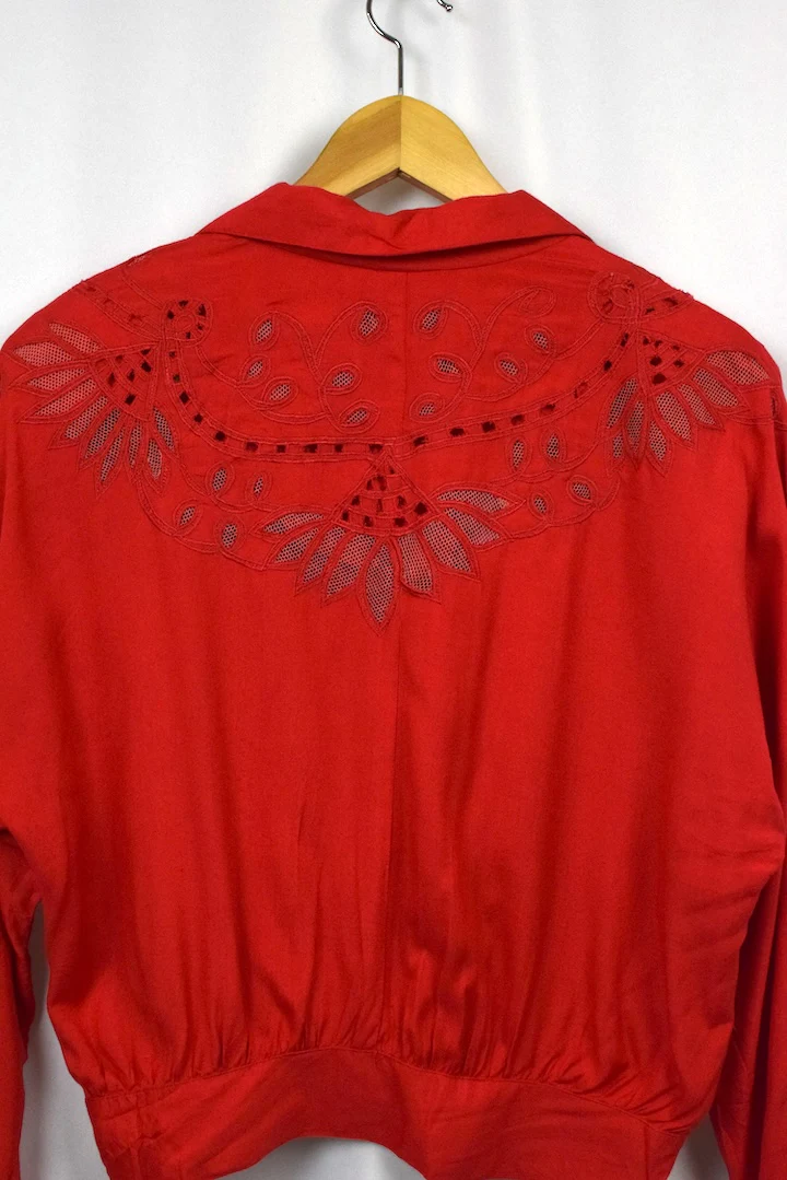80s Red Blouse - Image 5
