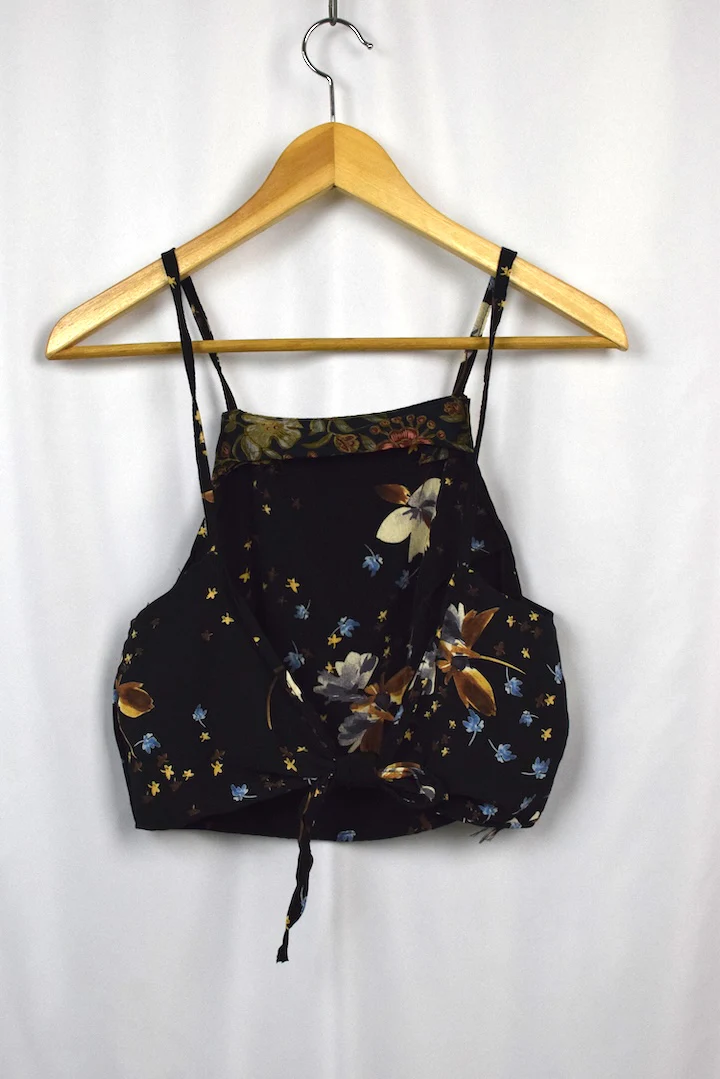 Reworked Floral Print Tie Up Top - Image 3
