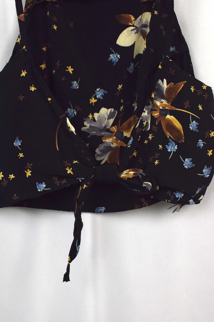 Reworked Floral Print Tie Up Top - Image 4