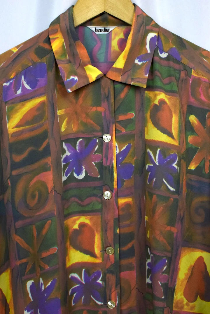 Abstract Floral Print Blouse - Image 2