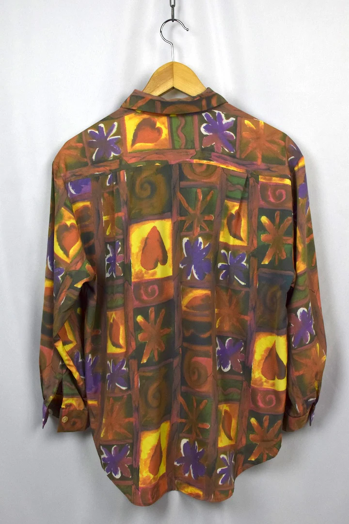 Abstract Floral Print Blouse - Image 3