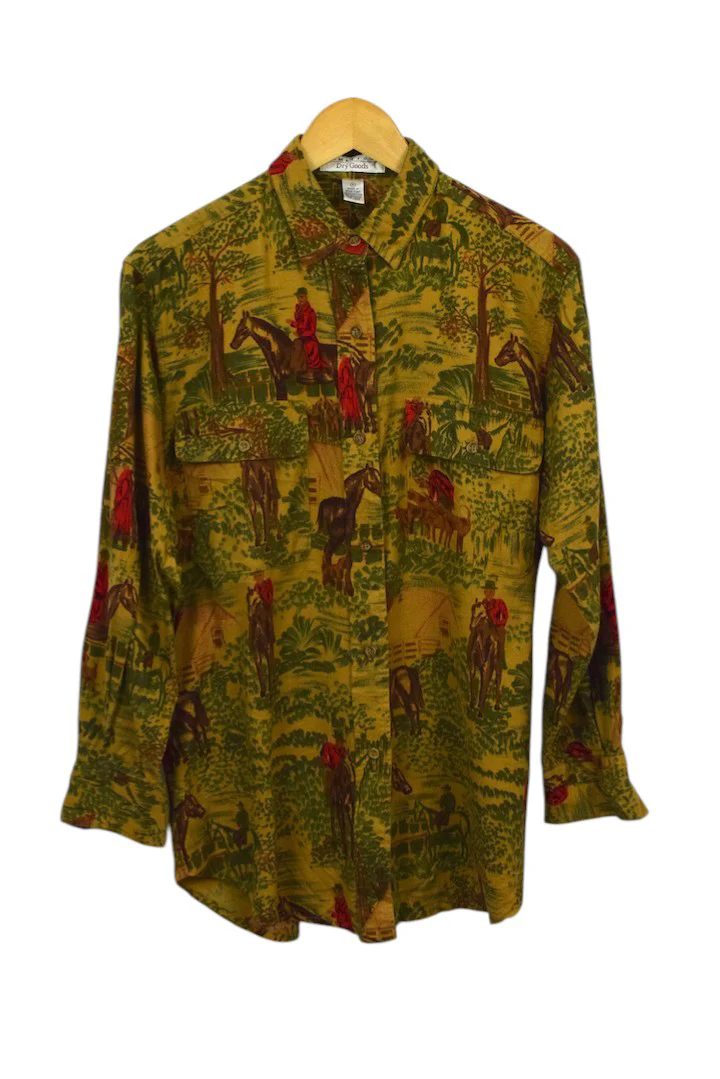 Equestrian Print Blouse
