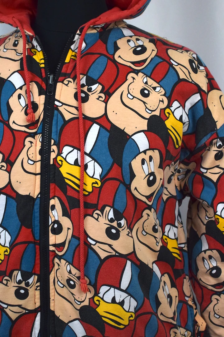 90s Reversible Mickey Mouse Football Hoodie - Image 2