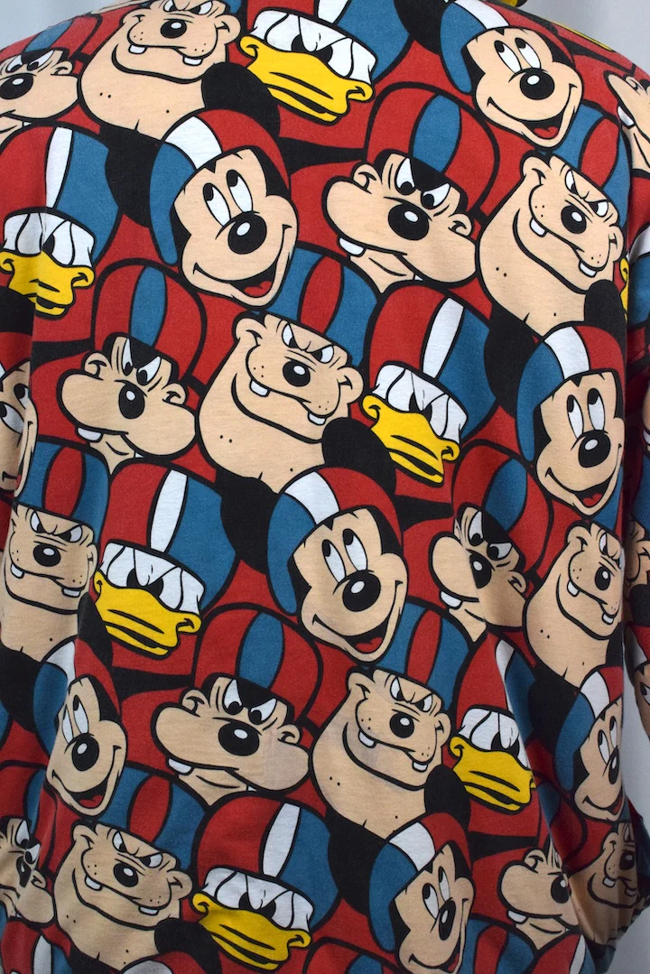 90s Reversible Mickey Mouse Football Hoodie - Image 3