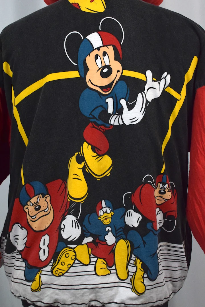 90s Reversible Mickey Mouse Football Hoodie - Image 7