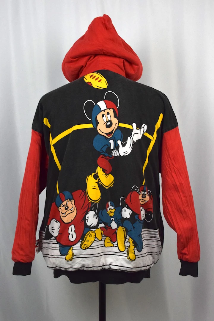 90s Reversible Mickey Mouse Football Hoodie - Image 8