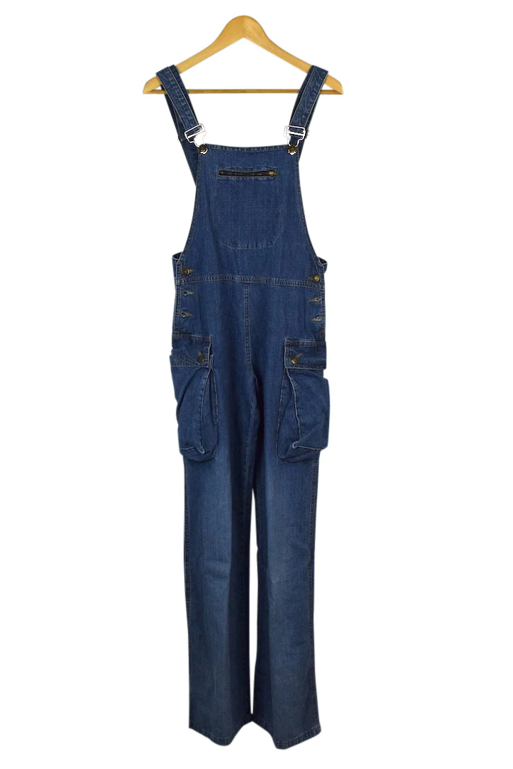 Bib and Brace Long Denim Overalls