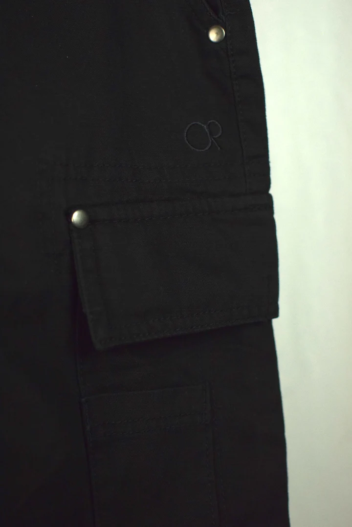 Black Cargo Shorts - Image 2