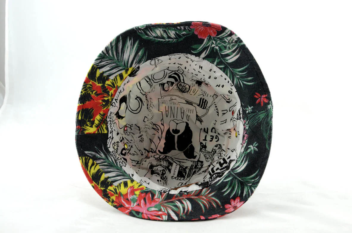 NEW Black Ferny Hawaiian Bucket Hat - Image 3