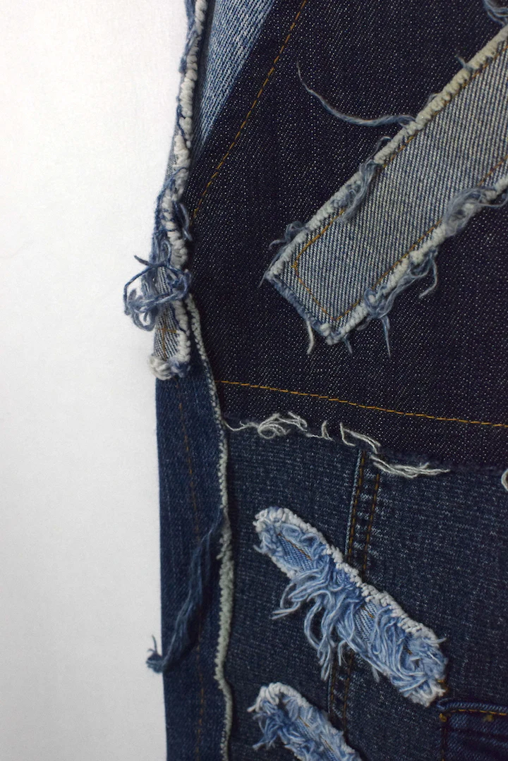 Reworked Denim Patchwork Shorts - Image 3