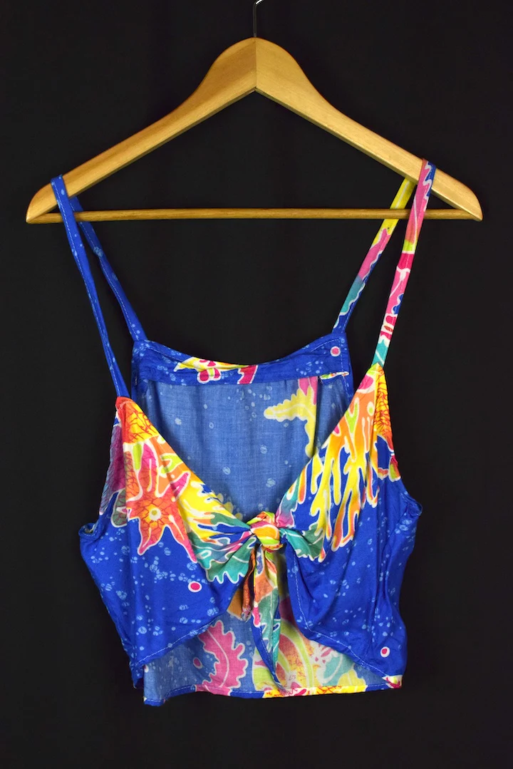 Reworked Coral Reef Print Tie-Up Top - Image 3