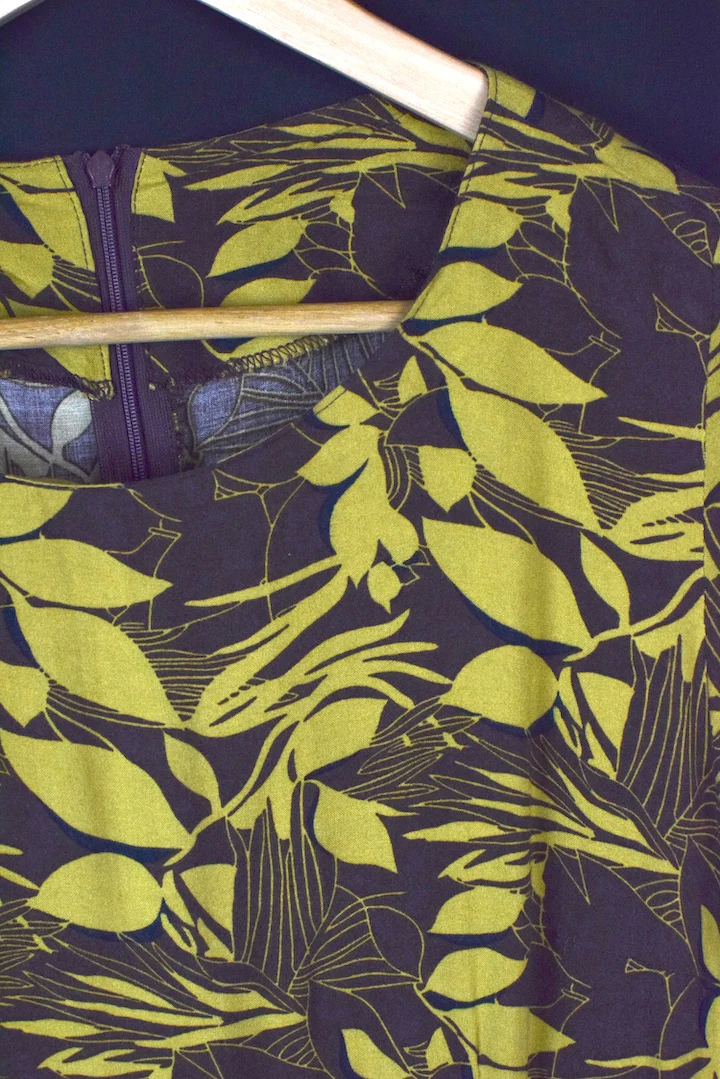 Reworked Abstract Leaf Print Dress - Image 2