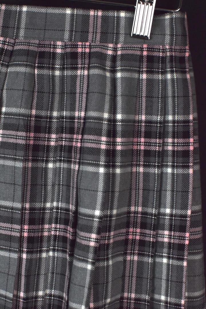 Reworked Grey and Pink Checkered Skirt - Image 2