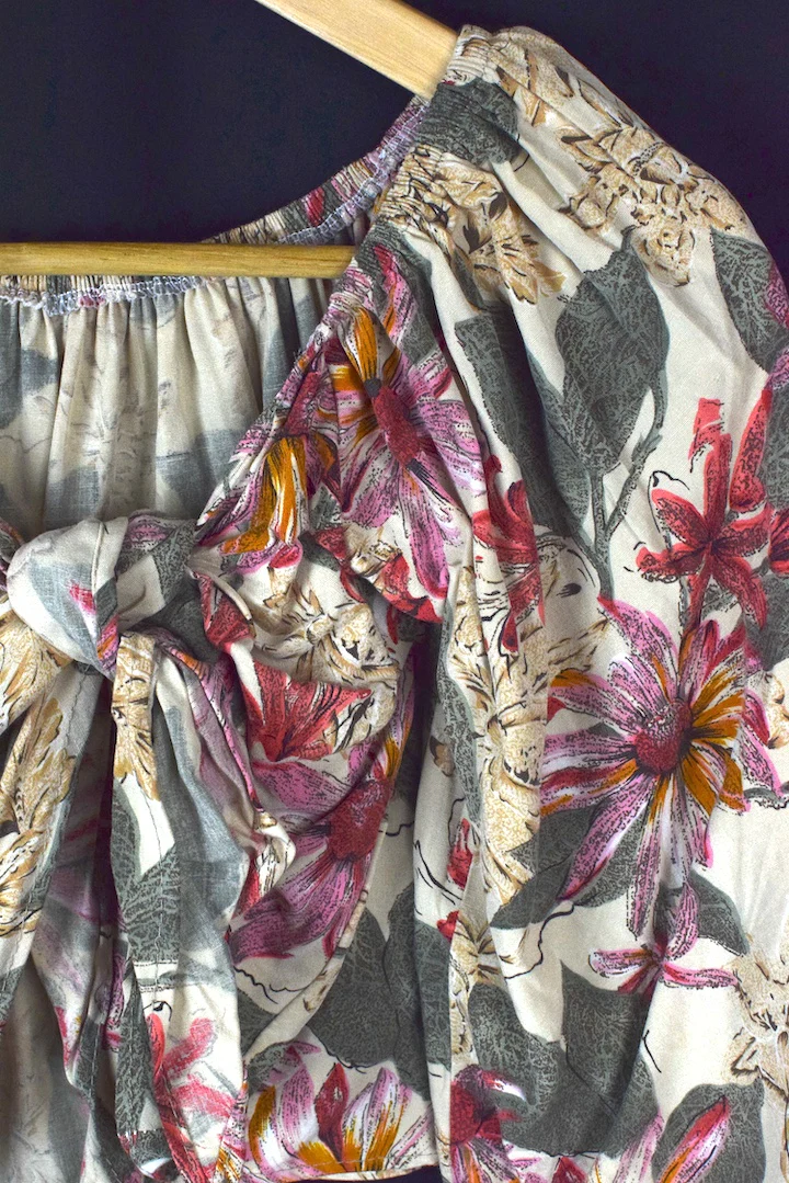 Reworked Floral Print Tie Up Top - Image 2