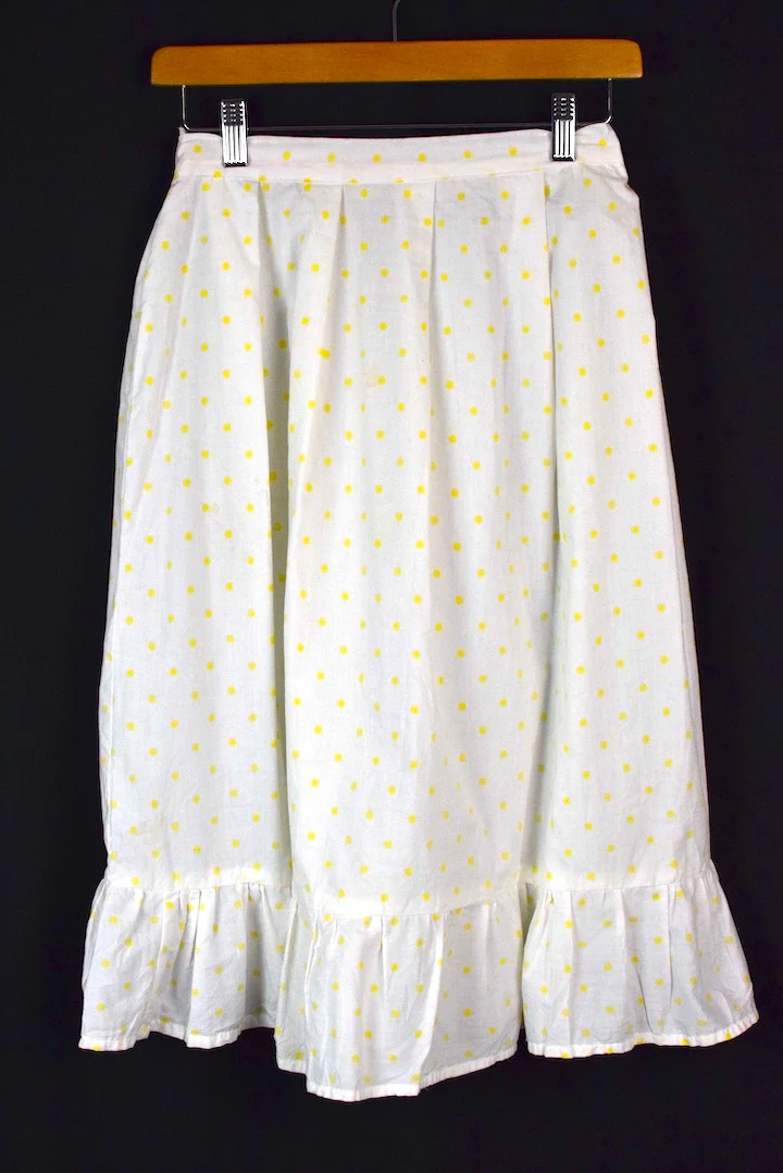 Reworked Yellow Polka Dot Print Skirt
