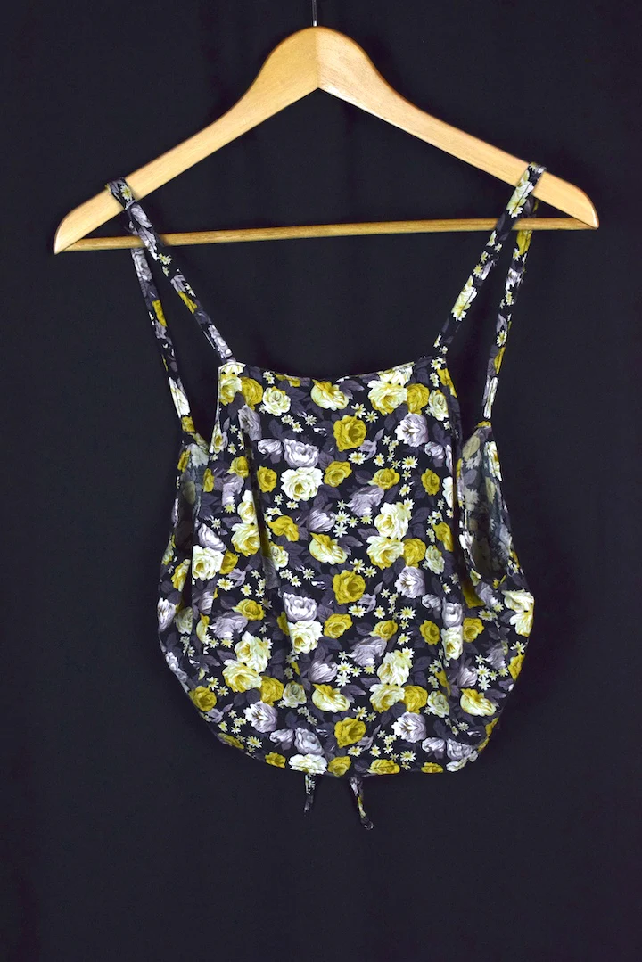 Reworked Floral Print Tie-Up Top