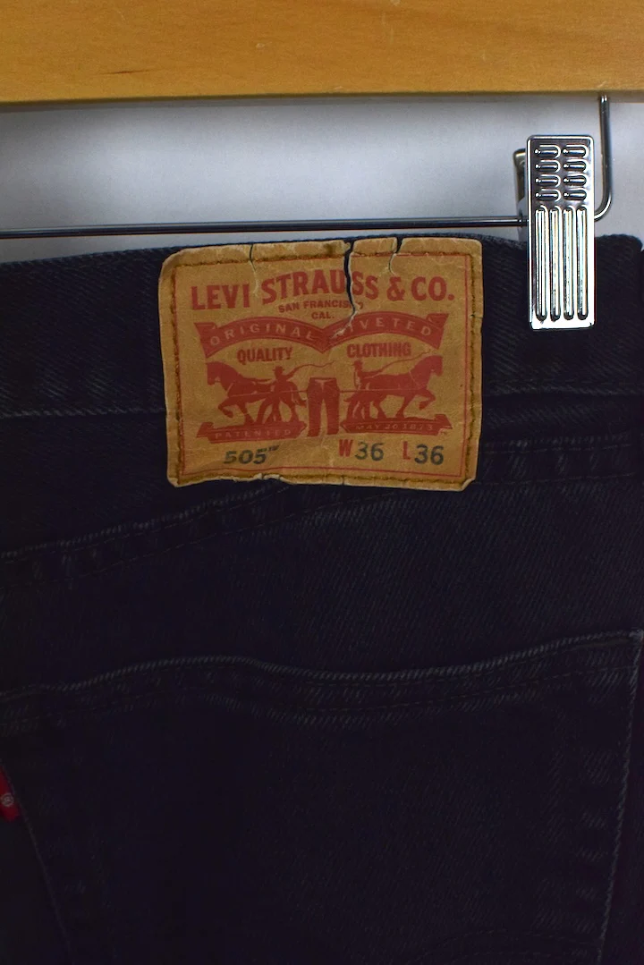 Black Levi Strauss Brand 505 Jeans - Image 4