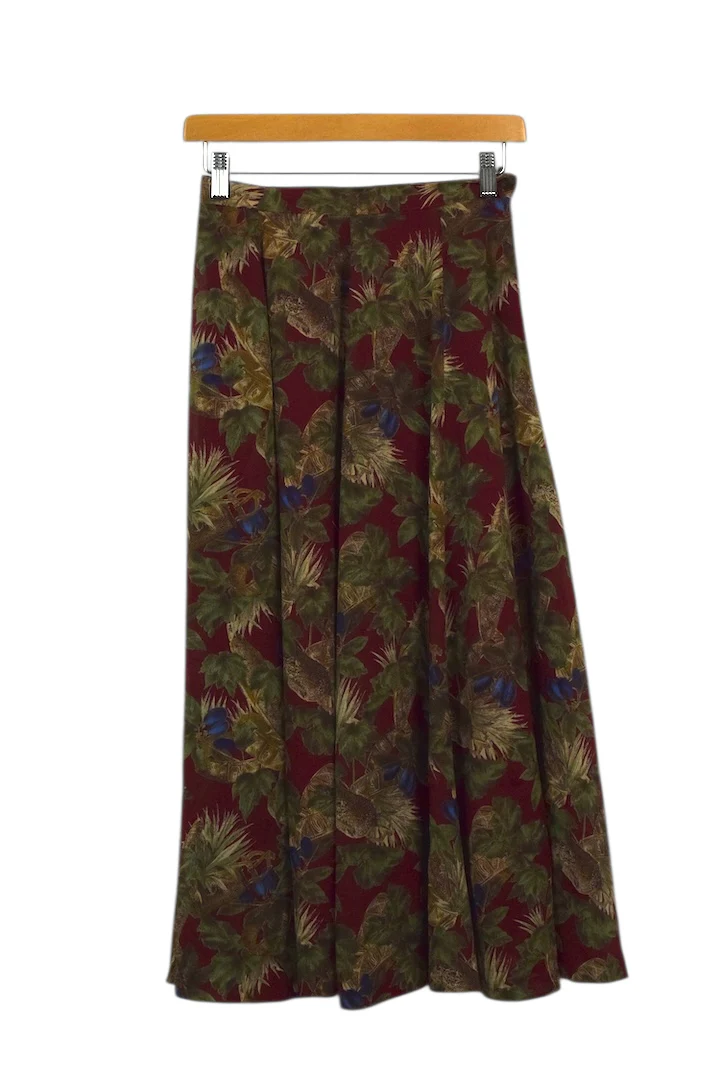 Reworked Leaf Print Skirt