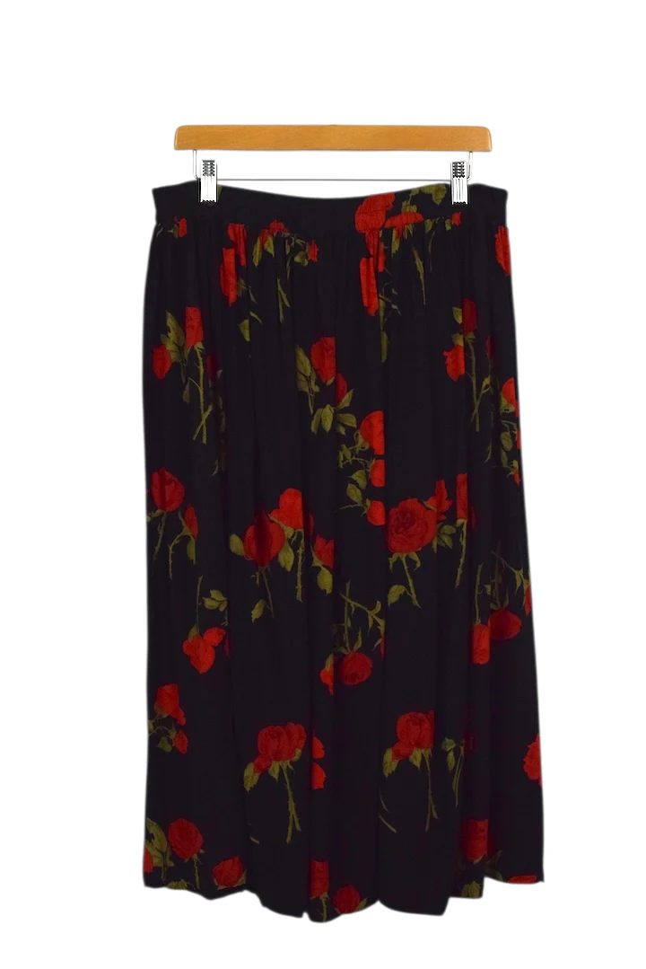 80s/90s Rose Print Skirt