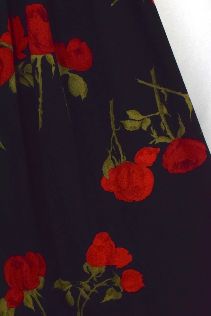 80s/90s Rose Print Skirt - Image 2