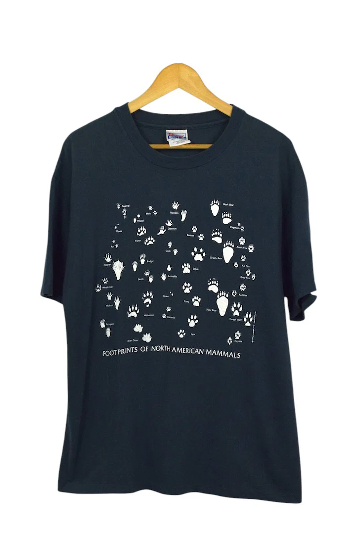 1990 Animal Footprints T-shirt