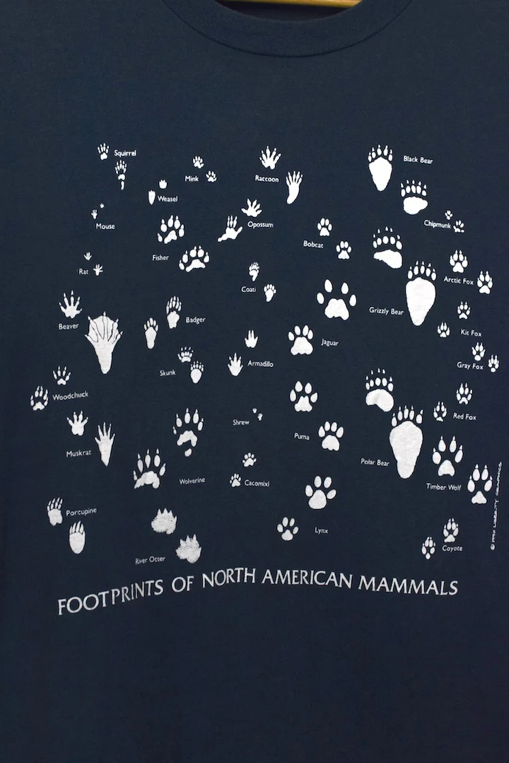 1990 Animal Footprints T-shirt - Image 2