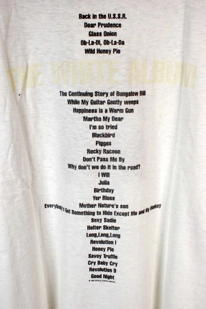DEADSTOCK c1995 The Beatles 'The White Album' T-shirt - Image 6