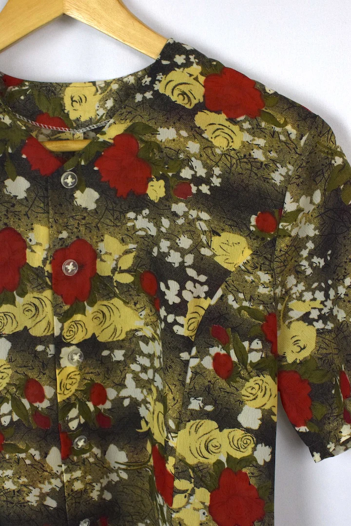 Reworked Rose Print Dress - Image 2