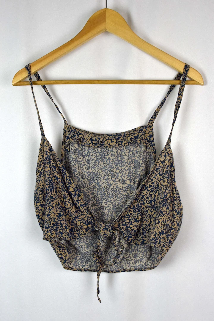 Reworked Floral Print Tie Up Top - Image 3