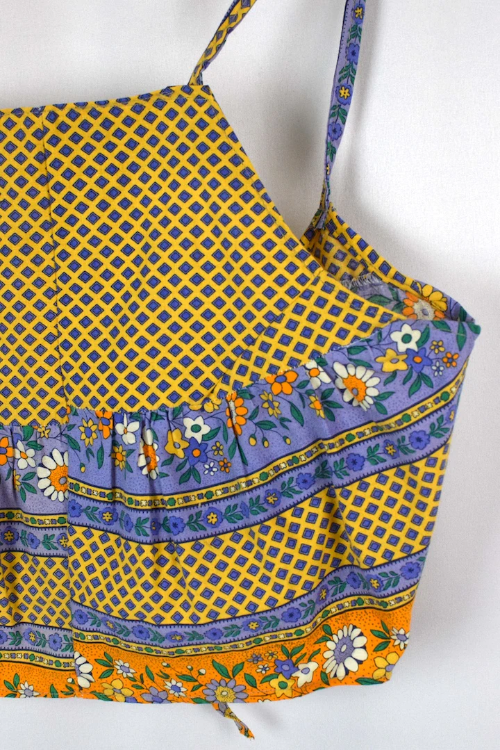 Reworked Colourful Floral Print Tie Up Top - Image 2